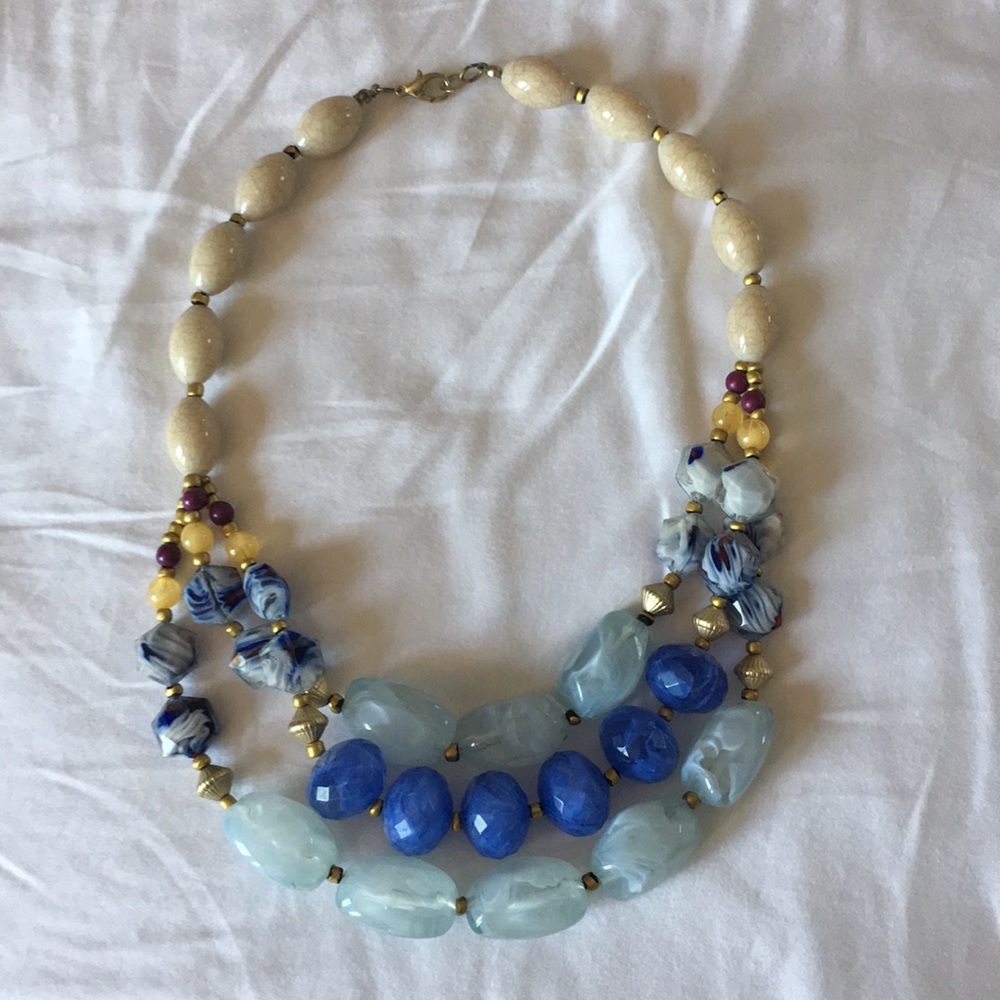Anthropologie Ocean Blue Bib Necklace - Picture 5 of 5
